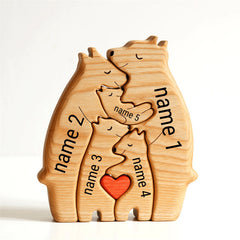Lofaris Personalized Name Wooden Bears Family Puzzle Christmas Gifts