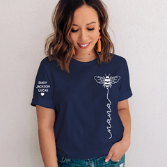 Lofaris Personalized Nana Bee Grandkids Mothers Day T-Shirt