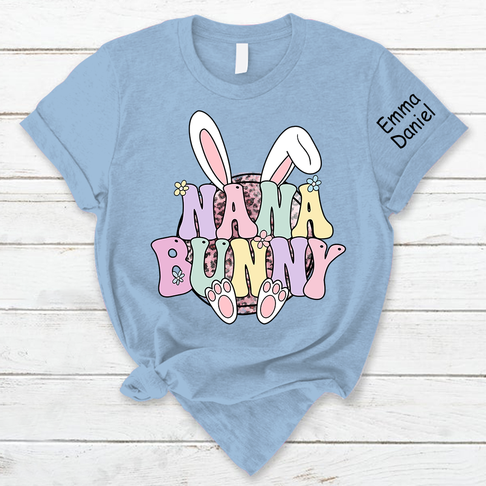 Lofaris Personalized Nana Bunny Kids Name Easter T-Shirt