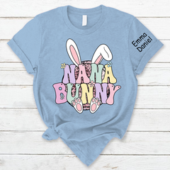 Lofaris Personalized Nana Bunny Kids Name Easter T-Shirt