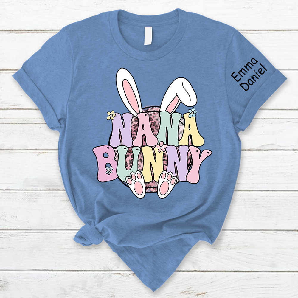 Lofaris Personalized Nana Bunny Kids Name Easter T-Shirt