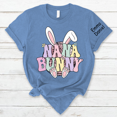 Lofaris Personalized Nana Bunny Kids Name Easter T-Shirt