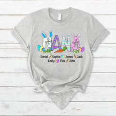 Lofaris Personalized Nana Carrot Kids Easter Day T-Shirt