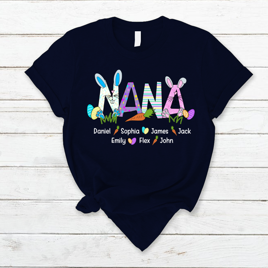 Lofaris Personalized Nana Carrot Kids Easter Day T-Shirt