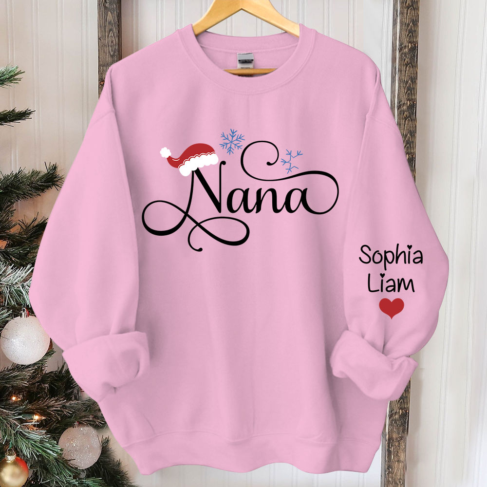 Lofaris Personalized Nana Christmas With Grandkid Sweatshirt