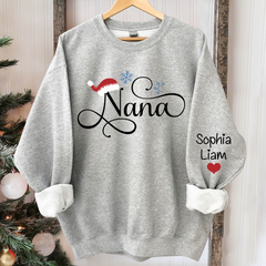 Lofaris Personalized Nana Christmas With Grandkid Sweatshirt