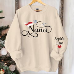 Lofaris Personalized Nana Christmas With Grandkid Sweatshirt