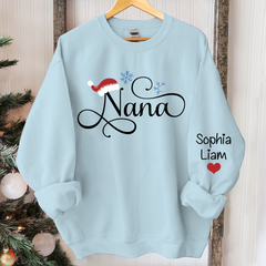 Lofaris Personalized Nana Christmas With Grandkid Sweatshirt