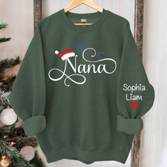 Lofaris Personalized Nana Christmas With Grandkid Sweatshirt