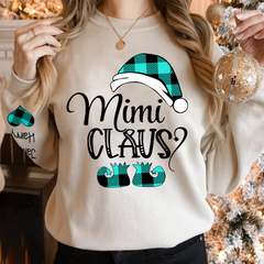 Lofaris Personalized Nana Claus Elf And Grandkids Sweatshirt