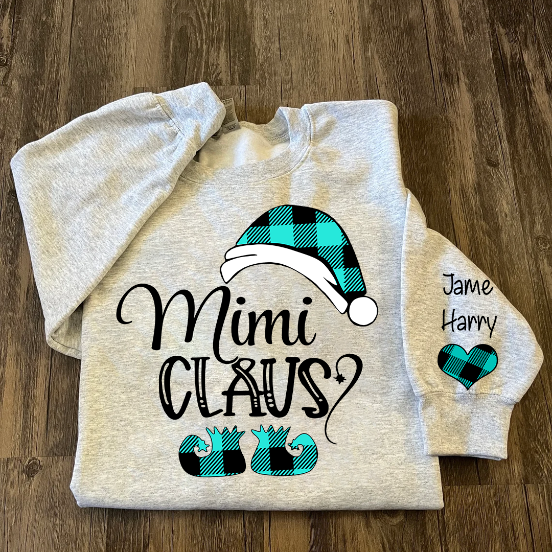 Lofaris Personalized Nana Claus Elf And Grandkids Sweatshirt