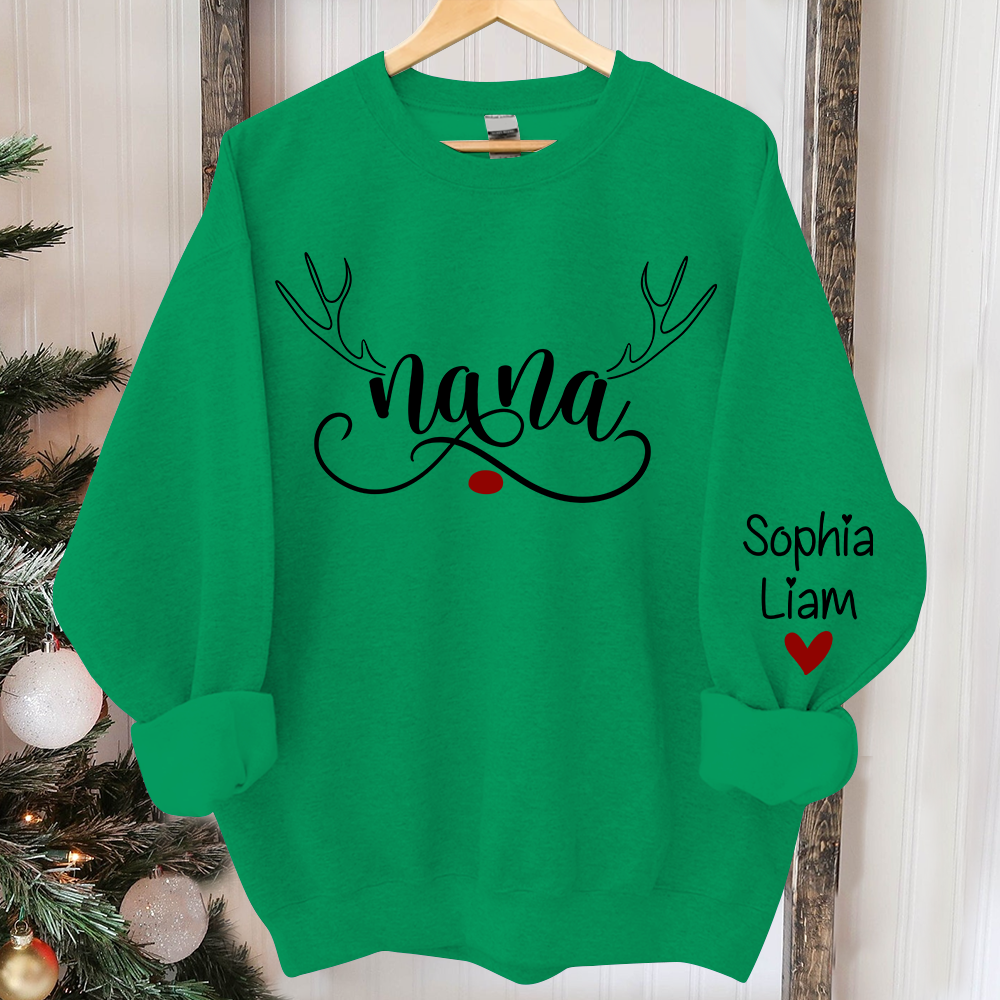 Lofaris Personalized Nana Deer Christmas And Kids Sweatshirt