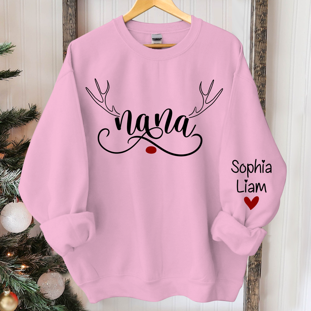 Lofaris Personalized Nana Deer Christmas And Kids Sweatshirt