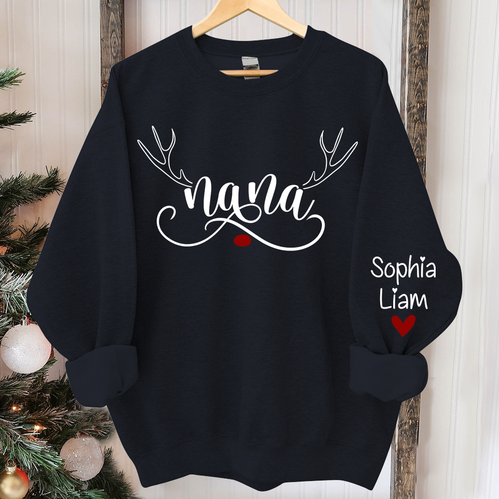 Lofaris Personalized Nana Deer Christmas And Kids Sweatshirt