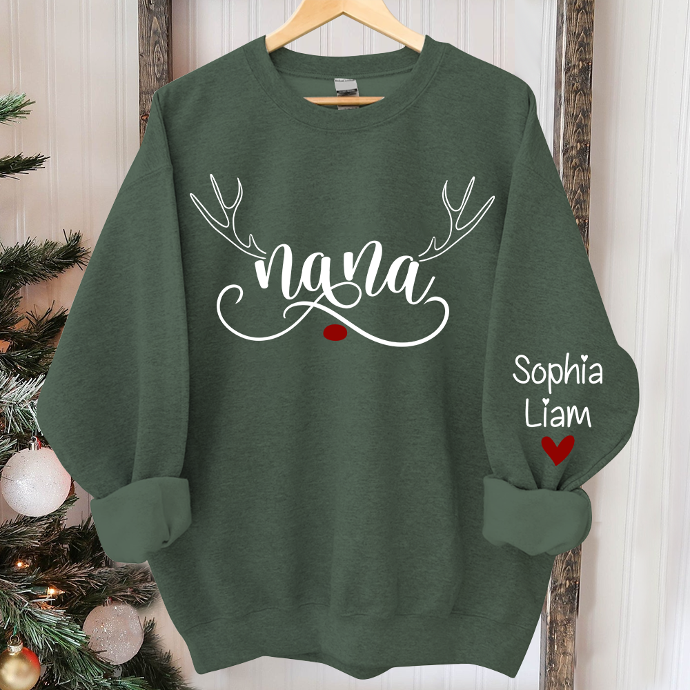Lofaris Personalized Nana Deer Christmas And Kids Sweatshirt