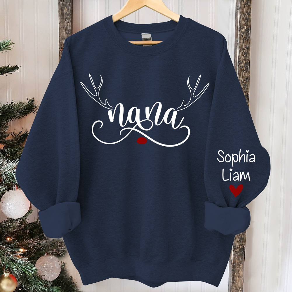 Lofaris Personalized Nana Deer Christmas And Kids Sweatshirt