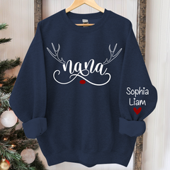 Lofaris Personalized Nana Deer Christmas And Kids Sweatshirt