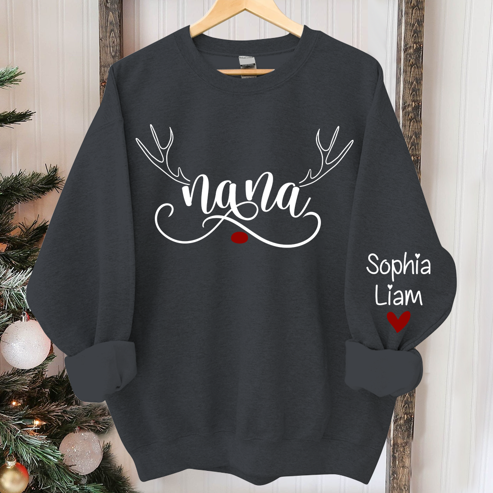 Lofaris Personalized Nana Deer Christmas And Kids Sweatshirt