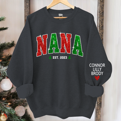 Lofaris Personalized Nana Est Glitter Christmas Sweatshirt