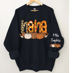 Lofaris Personalized Nana Pumpkin Grandkids Fall Sweatshirt