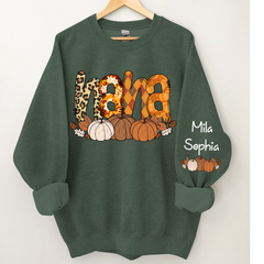 Lofaris Personalized Nana Pumpkin Grandkids Fall Sweatshirt