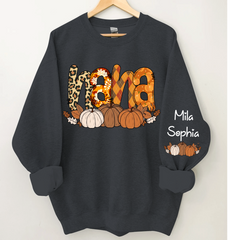 Lofaris Personalized Nana Pumpkin Grandkids Fall Sweatshirt
