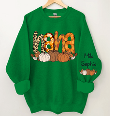 Lofaris Personalized Nana Pumpkin Grandkids Fall Sweatshirt
