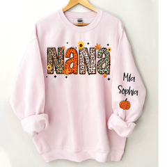 Lofaris Personalized Nana Pumpkins Daisy Autumn Sweatshirt