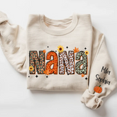 Lofaris Personalized Nana Pumpkins Daisy Autumn Sweatshirt