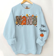 Lofaris Personalized Nana Pumpkins Daisy Autumn Sweatshirt