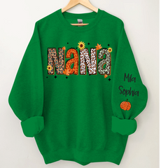 Lofaris Personalized Nana Pumpkins Daisy Autumn Sweatshirt