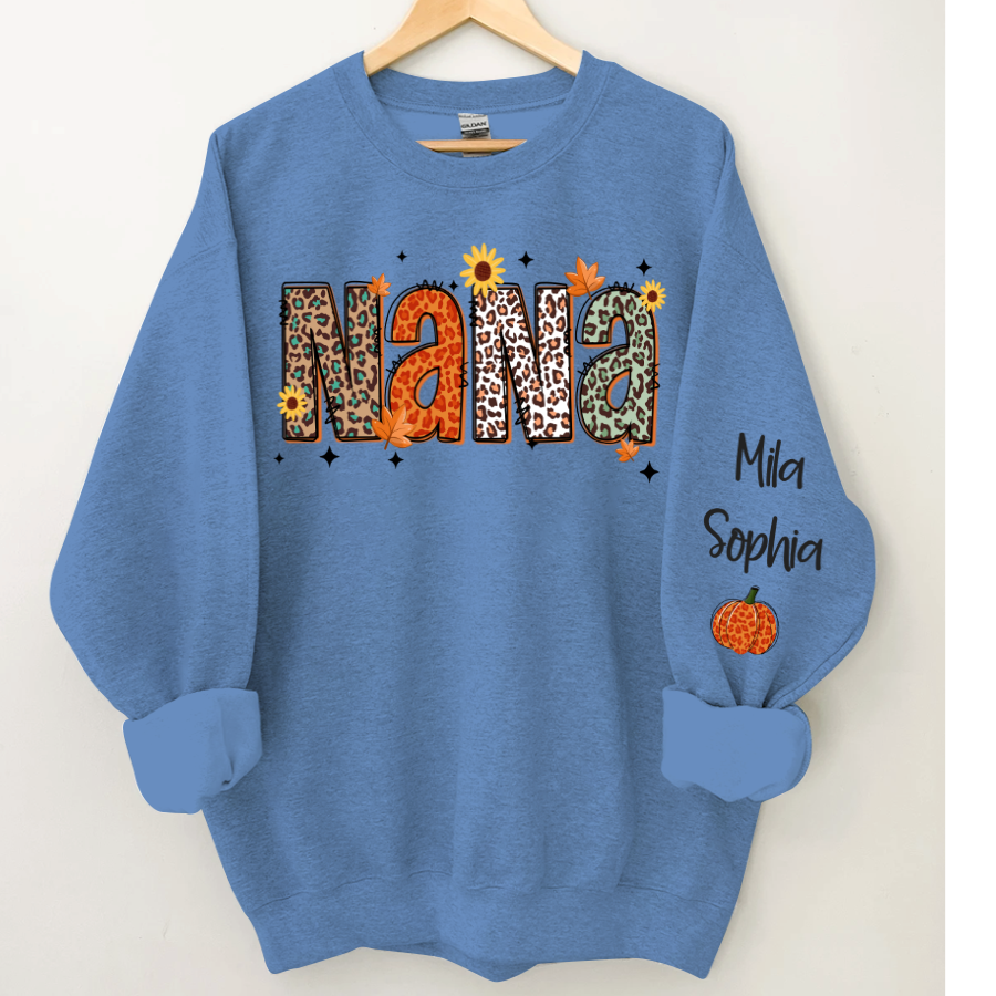 Lofaris Personalized Nana Pumpkins Daisy Autumn Sweatshirt