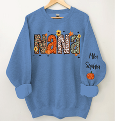 Lofaris Personalized Nana Pumpkins Daisy Autumn Sweatshirt