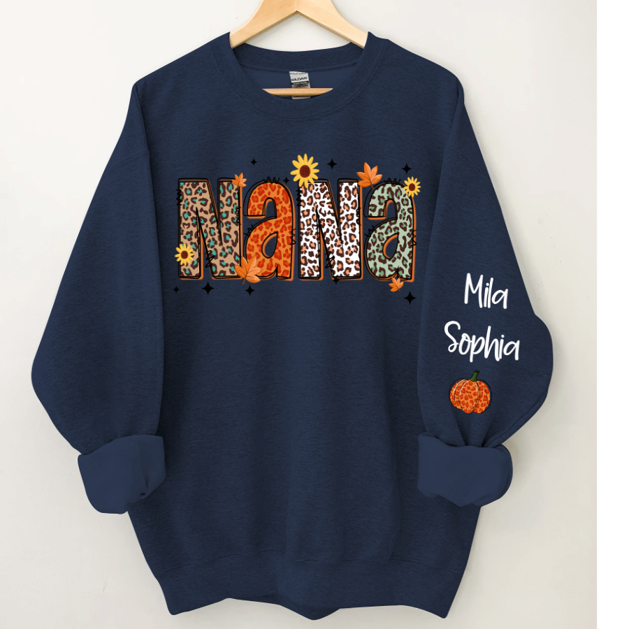 Lofaris Personalized Nana Pumpkins Daisy Autumn Sweatshirt