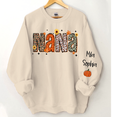 Lofaris Personalized Nana Pumpkins Daisy Autumn Sweatshirt