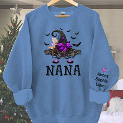Lofaris Personalized Nana Witch Shirt Custom with Grandkids Names Fall Halloween Sweatshirt 6