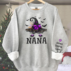 Lofaris Personalized Nana Witch Shirt Custom with Grandkids Names Fall Halloween Sweatshirt 6