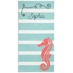 Lofaris Personalized Nautical Stripes Summer Beach Towel