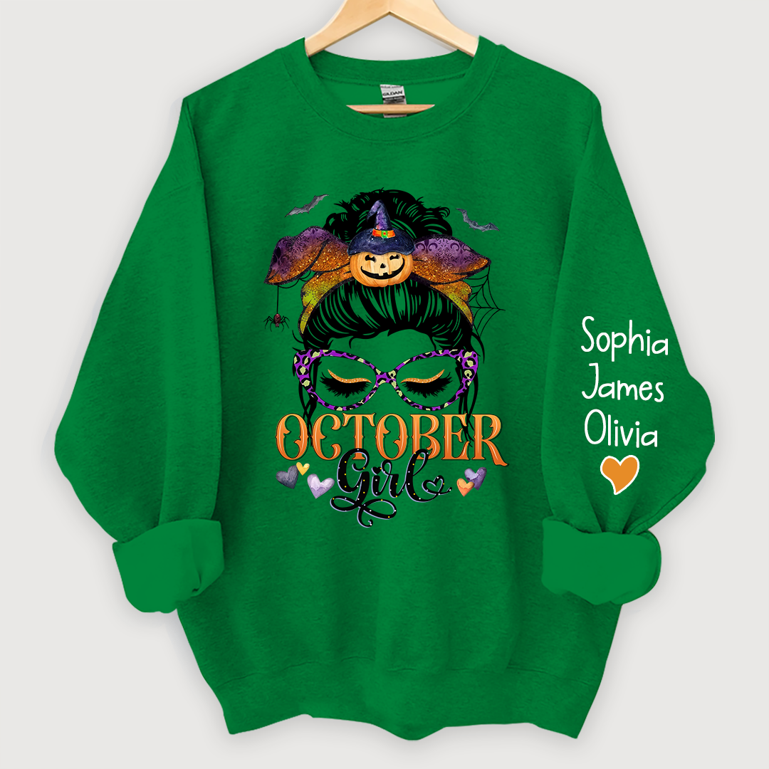 Lofaris Personalized October Girl,Halloween Gift For Women And kids Sweatshirt