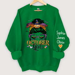 Lofaris Personalized October Girl,Halloween Gift For Women And kids Sweatshirt