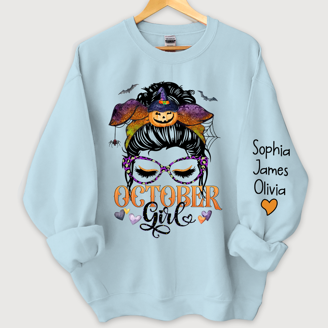 Lofaris Personalized October Girl,Halloween Gift For Women And kids Sweatshirt