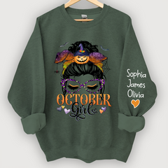 Lofaris Personalized October Girl,Halloween Gift For Women And kids Sweatshirt