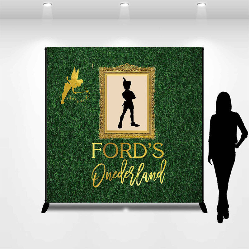 Lofaris Personalized Onedeland Green Lawn Birthday Backdrop