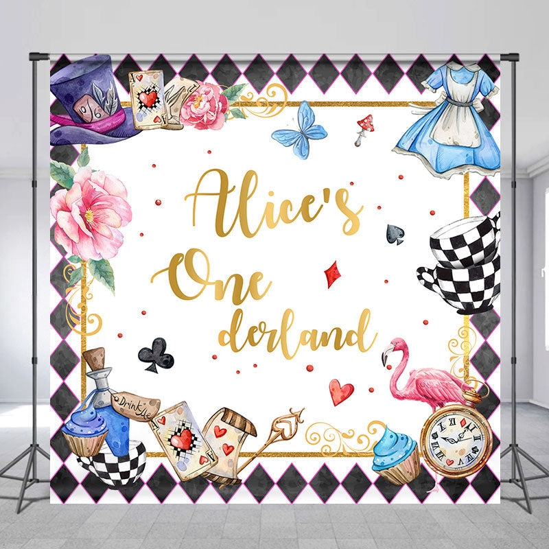 Lofaris Personalized Onederland Poker Magic Birthday Backdrop