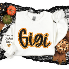Lofaris Personalized Orange Circle Gigi And Kids Sweatshirt