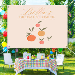 Lofaris Personalized Orange Simple Bridal Shower Backdrop