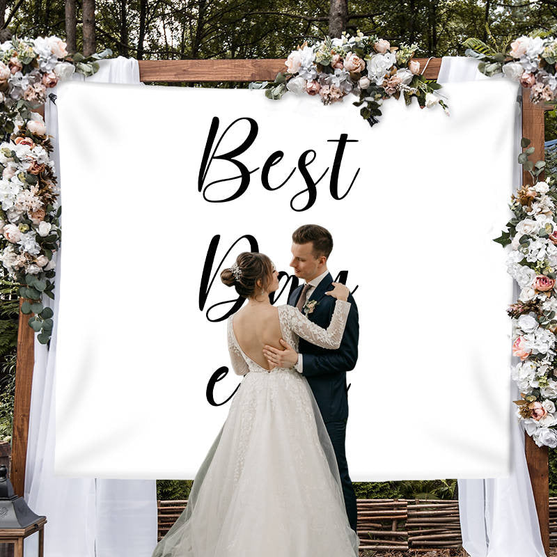 Lofaris Personalized Outdoor Wedding Reception Photo Backdrop