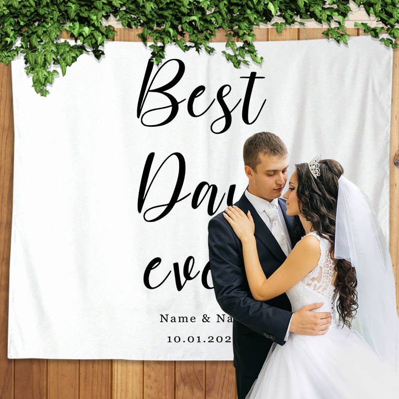 Lofaris Personalized Outdoor Wedding Reception Photo Backdrop