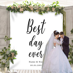 Lofaris Personalized Outdoor Wedding Reception Photo Backdrop