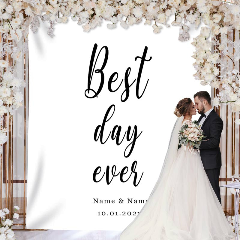 Lofaris Personalized Outdoor Wedding Reception Photo Backdrop